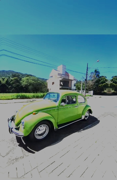 Fusca verde em atendimento da DWM